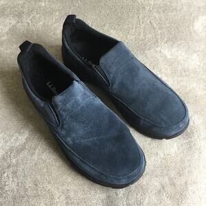 LL BEAN Shoes Moc Slip On Suede Blue Casual Walking Comfort size 9 1/2 Women